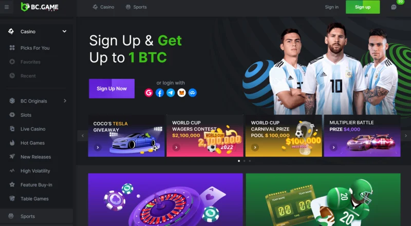 BC.Game Casino - Bonos y Promociones para Argentina